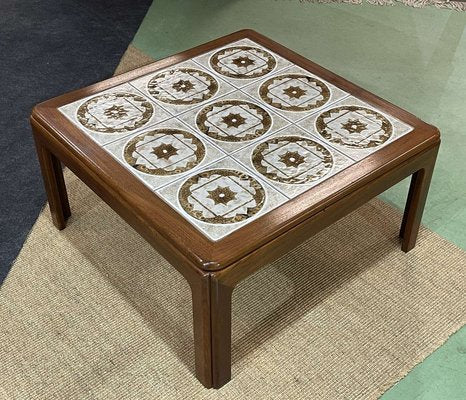 Vintage Coffee Table in Teak and Tiled Tray, 1970s-QYF-1765274