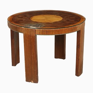 Vintage Coffee Table in Walnut & Exotic Wood, Italy, 1940s-VMM-2033330