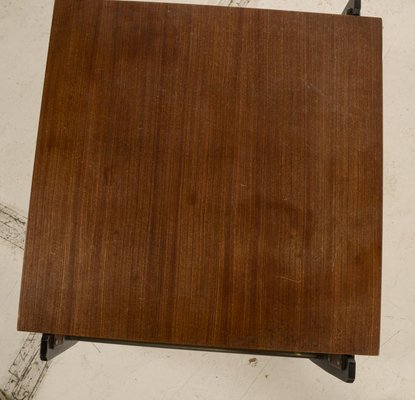 Vintage Coffee Table in Walnut with Varnished Legs & Metal Parts, 1960s-RAQ-979704