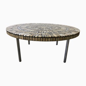 Vintage Coffee Table with Mosaic and Marble, 1970s-QVR-1774558