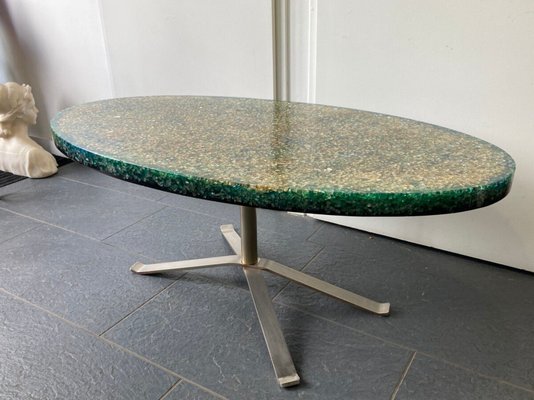 Vintage Coffee Table with Resin Stone Giraudon by Pierre Giraudon, 1970s-SSK-898337