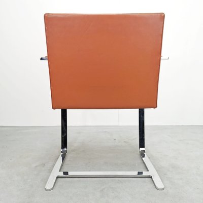 Vintage Cognaq Leather Armchair with Armrests from Knoll Inc. / Knoll International, 1980s-PRS-1818375