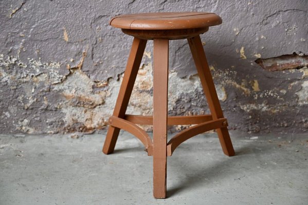 Vintage Congregation Tripod Stool-AIU-1742527