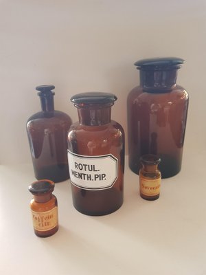 Vintage Convolut Pharmacist Bottles, Set of 5-QDP-1264689