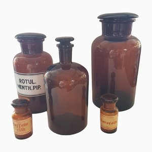 Vintage Convolut Pharmacist Bottles, Set of 5-QDP-1264689