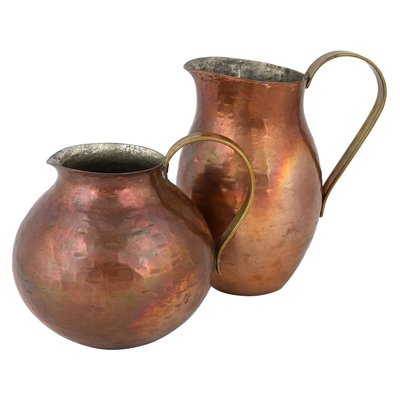 Vintage Copper Pitchers by Harald Buchrucker, Germany, 1950s, Set of 2-ZCI-752688