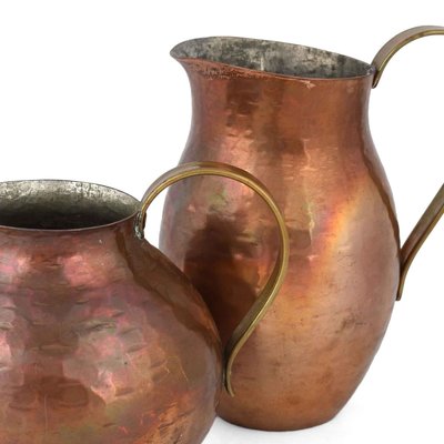 Vintage Copper Pitchers by Harald Buchrucker, Germany, 1950s, Set of 2-ZCI-752688