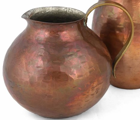 Vintage Copper Pitchers by Harald Buchrucker, Germany, 1950s, Set of 2-ZCI-752688