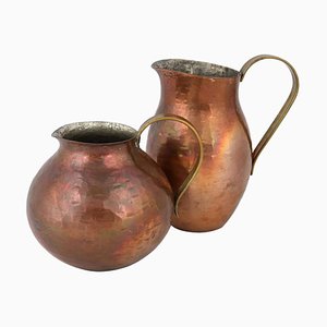 Vintage Copper Pitchers by Harald Buchrucker, Germany, 1950s, Set of 2-ZCI-752688