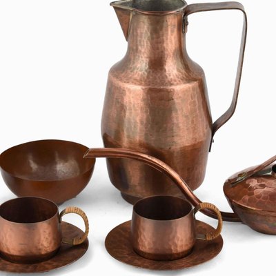 Vintage Copper Set by Eugen Zint, Germany, 1960s, Set of 8-ZCI-752136