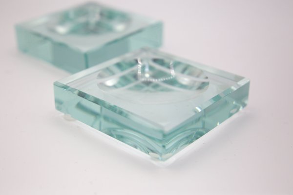 Vintage Crystal Ashtrays from Fontana Arte, Set of 2-RCE-1254090