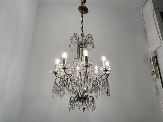 Vintage Crystal Beaded Chandelier, 1940s-JJC-1761750