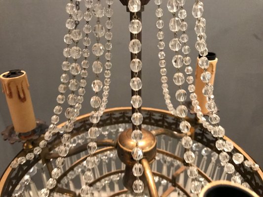 Vintage Crystal Beaded Chandelier, 1940s-JJC-713563