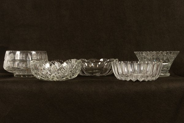 Vintage Crystal Bowls, 1940s, Set of 5-WIX-685870