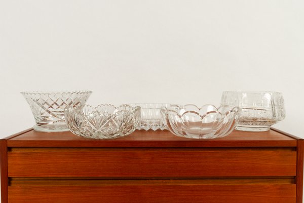 Vintage Crystal Bowls, 1940s, Set of 5-WIX-685870