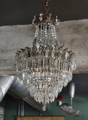 Vintage Crystal Chandelier, 1940s-ROJ-1400966