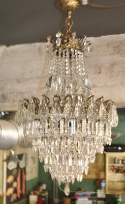 Vintage Crystal Chandelier, 1940s-ROJ-1400966