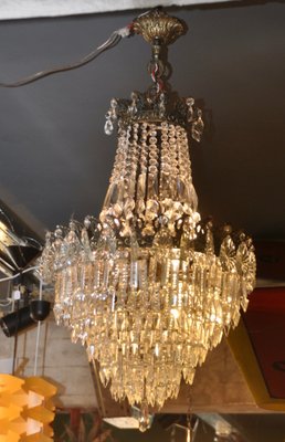 Vintage Crystal Chandelier, 1940s-ROJ-1400966