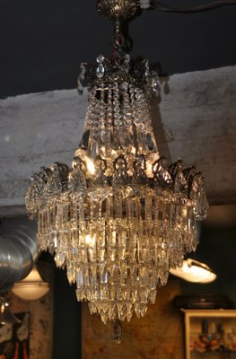 Vintage Crystal Chandelier, 1940s-ROJ-1400966