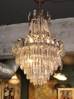 Vintage Crystal Chandelier, 1940s-ROJ-1400966