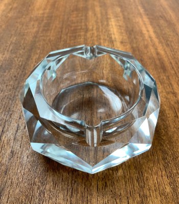 Vintage Crystal Glass Ashtray, 1970s-UAH-1315267