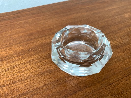 Vintage Crystal Glass Ashtray, 1970s-UAH-1315267