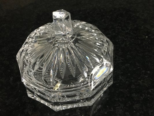 Vintage Crystal Glass Chocolate Box with Lid, 1950s-WQQ-983627