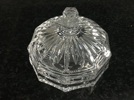 Vintage Crystal Glass Chocolate Box with Lid, 1950s-WQQ-983627