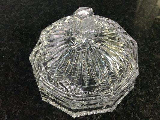 Vintage Crystal Glass Chocolate Box with Lid, 1950s-WQQ-983627