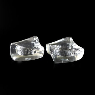 Vintage Crystal Tea Light Candleholders from Herstal, Denmark, 1970s, Set of 2-JKV-2023221