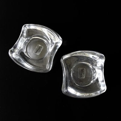 Vintage Crystal Tea Light Candleholders from Herstal, Denmark, 1970s, Set of 2-JKV-2023221