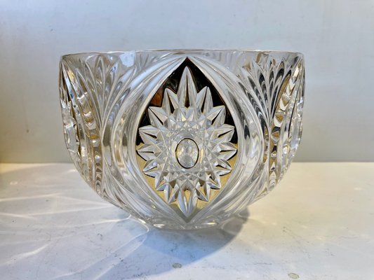 Vintage Cut Crystal and Gilt Enamel Fruit Bowl, 1950s-LCR-1031375