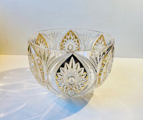 Vintage Cut Crystal and Gilt Enamel Fruit Bowl, 1950s-LCR-1031375