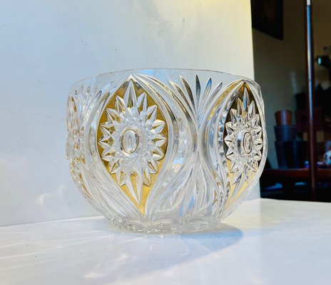 Vintage Cut Crystal and Gilt Enamel Fruit Bowl, 1950s-LCR-1031375