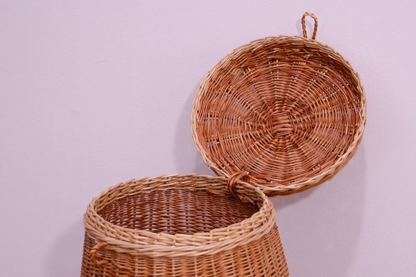 Vintage Czechoslovakiam Wicker Laundry Basket, 1970s-HXT-1770471