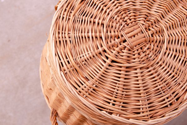 Vintage Czechoslovakiam Wicker Laundry Basket, 1970s-HXT-1770471