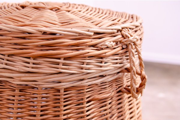 Vintage Czechoslovakiam Wicker Laundry Basket, 1970s-HXT-1770471