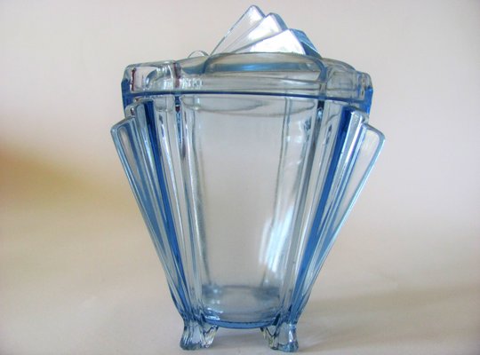 Vintage Czechoslovakian Cookie Jar from Pressed Glass, 1950s-ZWG-1374990