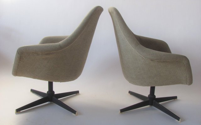 Vintage Czechoslovakian Swivel Shell Armchairs, 1960s, Set of 2-ZWG-1324119