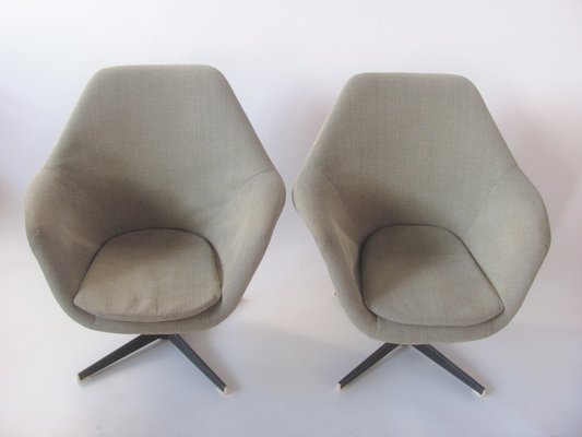 Vintage Czechoslovakian Swivel Shell Armchairs, 1960s, Set of 2-ZWG-1324119