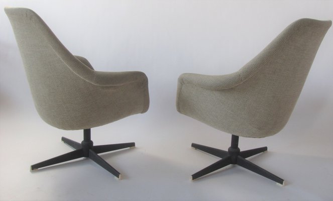 Vintage Czechoslovakian Swivel Shell Armchairs, 1960s, Set of 2-ZWG-1324119