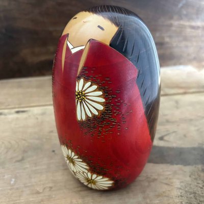 Vintage Daisy Kimono Kokeshi Doll by Usaburo, Japan, 1970s-DWL-1799204