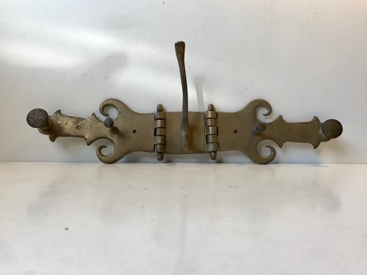 Vintage Danish Brass Coat Rack, 1950s-LCR-709545