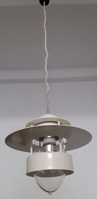 Vintage Danish Ceiling Lamp in White Lacquered Metal by Louis Poulsen, 1970s-HOI-1193392