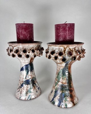 Vintage Danish Ceramic Candleholders, 1970s, Set of 2-HFR-1393292