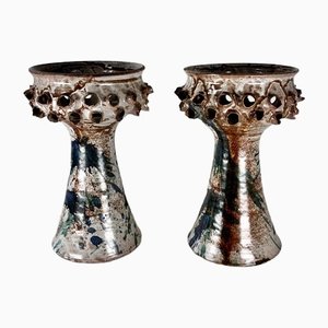 Vintage Danish Ceramic Candleholders, 1970s, Set of 2-HFR-1393292