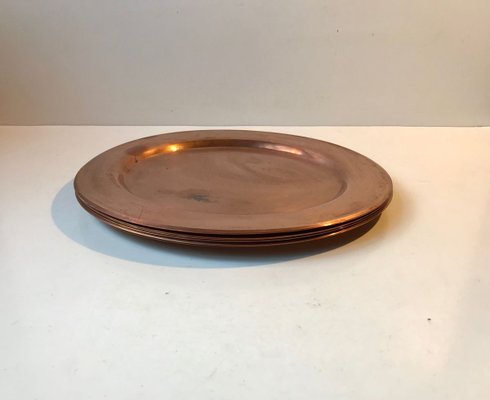 Vintage Danish Copper Plates from Cawa, 1960s, Set of 6-LCR-883838