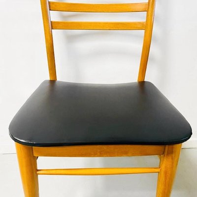 Vintage Danish Dining Chairs in Black Skai, Set of 2-BMU-1817396