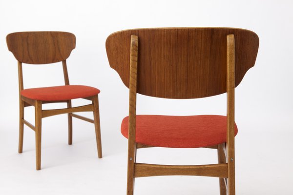 Vintage Danish Dining Chairs in Teak and Oak, 1960s, Set of 2-DOM-2021251