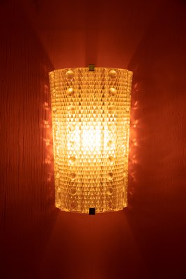 Vintage Danish Glass and Brass Wall Light from Lyfa, 1960s-HGA-833575